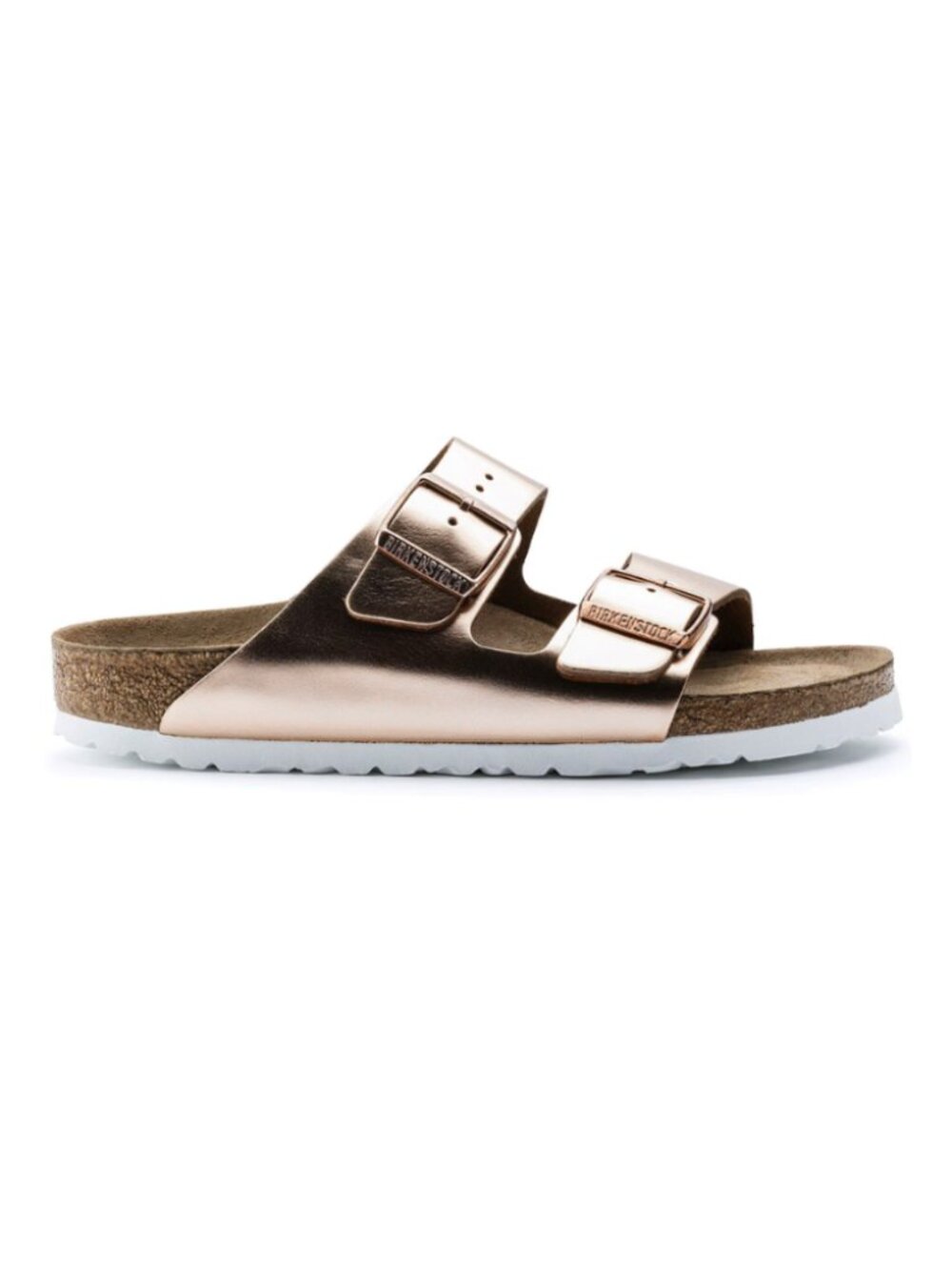 Birkenstock Women’s Arizona Soft Footbed Sandal – Metallic Copper Leather